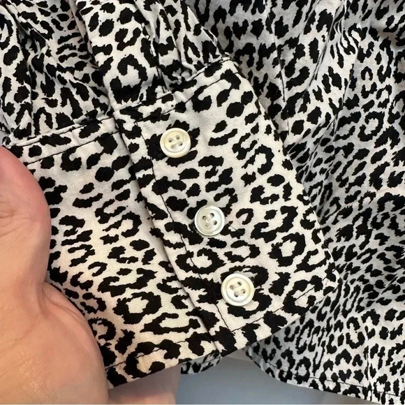 J. Crew | Women's Collared Button Down Long Sleeve Cheetah Animal Print Size M - Picture 3 of 7